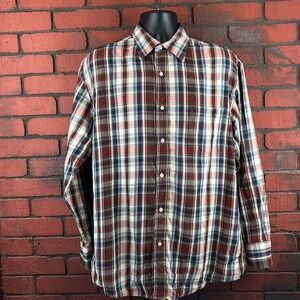 Bogari Mens XL‎ Plaid Casual Button Down Shirt – Everyday, Classic